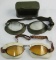 2 Pair Of WW2 German Fighter Pilot Goggles With One Storage Can