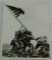 Scarce Early Press Photo Of Iwo Jima Flag Raising With Reverse Rosenthal Credit Stamping