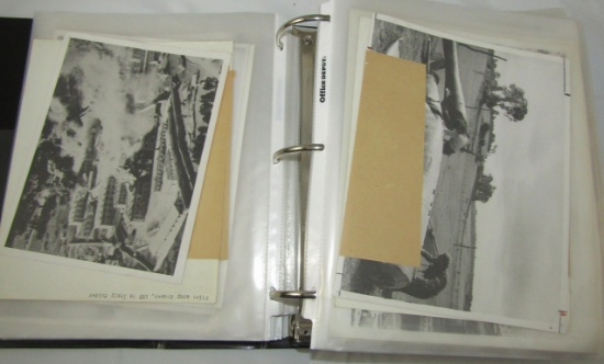 Large Binder With 250+ WW2 Press Photos Etc.