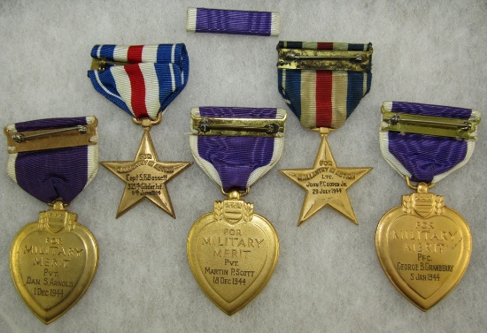 6pcs-Engraved/Commemorative/Reunion Purple Heart/silver Star Medals
