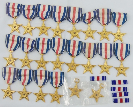 27pcs-Silver Star Medals/Ribbon Bars