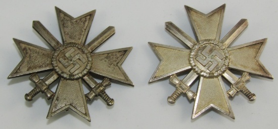 2pcs-WW2 War Merit Crosses 1st Class With Swords-One is Screw Back