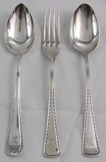 3pcs-Serving Size Flatware With Albert Speer Monogram