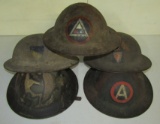 5pcs-WW1 US Doughboy Helmets With Period Painted Division Insignia And/or Camo