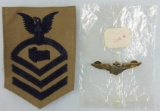 2pcs-WW2 USN Photographer Petty Officer Sleeve rate-Unofficial Photographer Wings