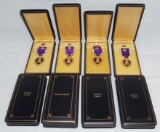 8pcs-WW2 Period Sewn Slot Brooch Purple Heart Medals With Cases