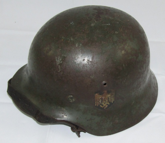 WW2 M35 Double Decal Heer Helmet W/Liner/Chin Strap-SE62