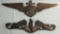 2pcs Hand Carved Wood USN Pilot Wings-Submarine Badge