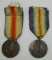 2pcs-WW1 Italian & Czech Victory Medals-Both Name Engraved On Rim