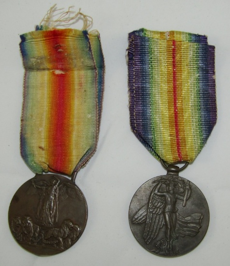 2pcs-WW1 Italian & Czech Victory Medals-Both Name Engraved On Rim