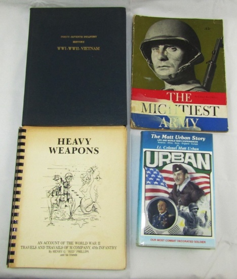4pcs-47th Infantry Regt. 3 War Unit History-Author Signed Limited Ed. WW2 Memoirs Book-Etc.