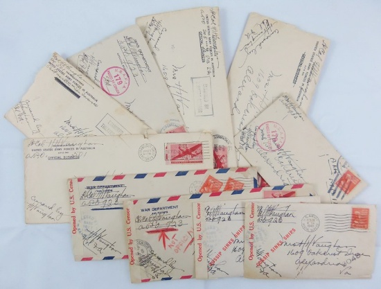 10pcs- WW2 U.S. Soldier Censor Stamped Envelopes-Army Air Forces In Australia