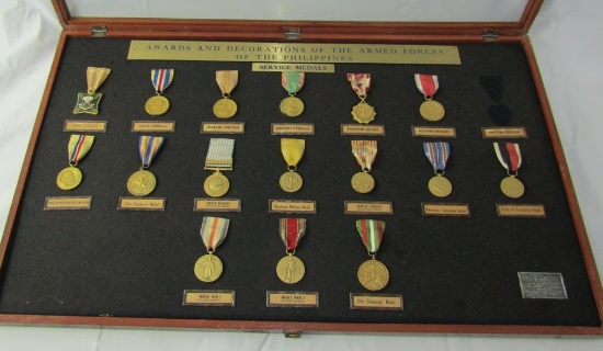 1950-60's Cased Philippine Service/Campaign Medals By High Quality Firm Of 'El Oro'