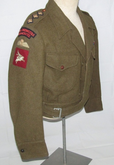 WW2 British Battle Dress Blouse With Airborne Insignia-U.S. Contract