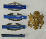 5pcs-WW2 Period Combat Infantry Badges-Officer's Visor Cap Eagle
