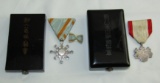 2pcs-Early WW2 Japanese Order Of Rising Sun And Order Of Sacred Treasure 8th Class Medals