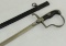 WW2 German NCO Nickel Finish Sword With Scabbard-Near Mint Blade-FW Holler