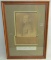 Rare Framed General Pershing Portrait Drawing By Micheline Resco-Pershing Signature