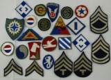 24pcs-Misc WW2 Period U.S. Military Patches-771st Tank Destroyer-11th Airborne Etc.