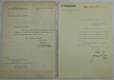 2pcs-Signed 3rd Reich Letters-SS Oberfuhrer Dr. Heinrich Doehle Thank You Letter