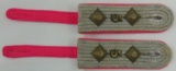 Matching Pair WW2 5th panzer Regiment Slip On Shoulder Boards-Hauptmann