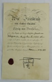 Rare Presentation Award Document For Pour Le Merite With Crown