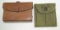 2pcs-WW2 Period Leather Cartridge Box-Web Belt Pouch For .45 Pistol Clips.