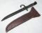 M1891 Spanish Mauser Bayonet-Cut Down Into Fighting Knife W/Leather Scabbard-Named