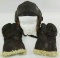 WW2 Army Air Corp Type A-11 Leather Flight Cap-Type A-9A High Altitude Gloves