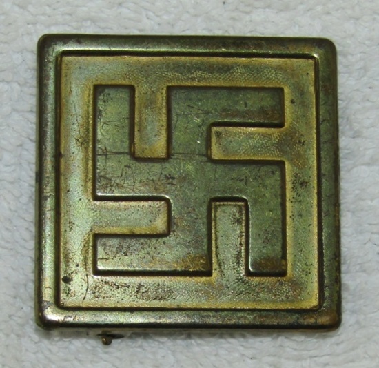 Rare Early Nazi Party Supporter Swastika Belt Buckle