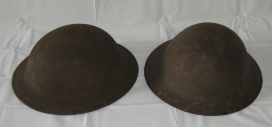 2pcs-WW1 U.S M1917 Doughboy Helmets With Liners/Chin Straps