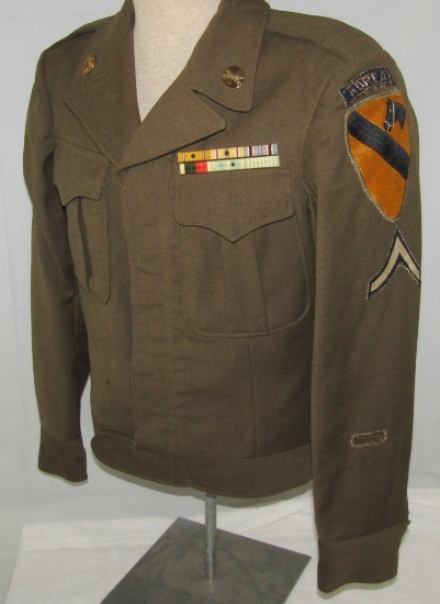 WW2/Korean War Period 1st Cavalry Ike Jacket With Bullion "Korea" Rocker/Tab