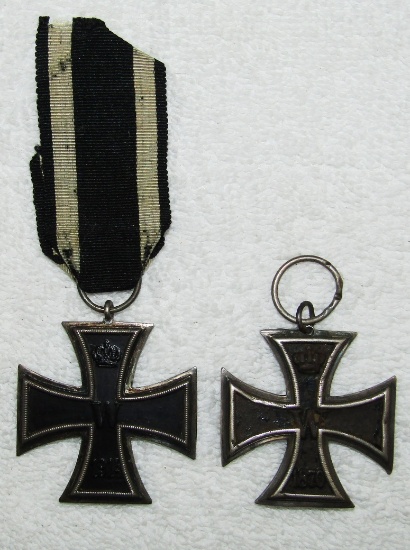 2pcs-1870 And WW1 German Iron Crosses 2nd Class