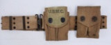 Rare WW1 USMC Web Belt With Cartridge Pouches