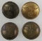 4 pcs. WWII NSDAP Tunic Buttons