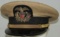 Rare WW2 Period War Shipping Administration Chief Petty Officer's Khaki Visor Hat