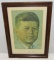 Framed John F. Kennedy Norman Rockwell Portrait Print-Signed/Dated By Kennedy