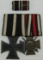 2 Place German Parade Mount Medal Bar With Ribbon Bar-Rare 1870 Iron Cross 2nd Class