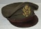Named WW2 Period Army/Army Air Corps Officer's OD Green Visor Cap
