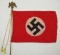 Very Unique German Officer's NSDAP Desk Flag On Marble Base