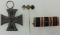 3pcs-WW1 Iron Cross 2nd Class-Stickpin-Ribbon Bar