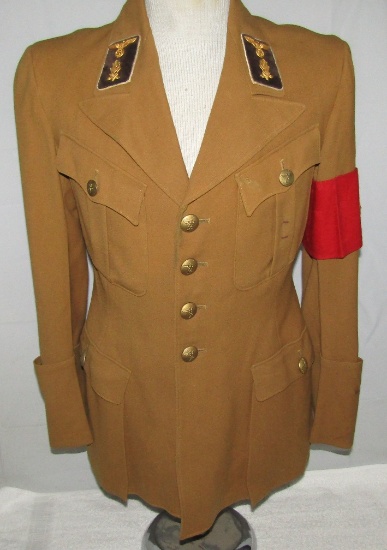 WW2 German Political Leader Tunic With Rare Kreis Level AbscnhittsLeiter Collar Tabs