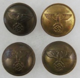 4 pcs. WWII NSDAP Tunic Buttons