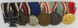 WW1/WW2 German 6 Place Parade Mount Medal Bar