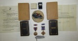 Named WWII USMC Pilot Medal/Patch Group-VMF-113 