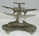 WW2 Period U.S. Trench Art Ashtray With B-24 Bomber