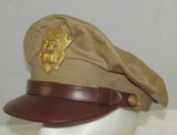 WW2 U.S. Army/Air Corp Officer's Khaki Visor Cap-True Crusher