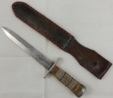 Theater Made U.S. Soldier Trench Art Fighting Knife With Sheath-Double edged Blade.