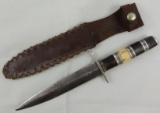 WW2 Period Theater Made trench Art Fighting Knife With Scabbard