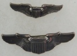 2pcs-WW2 Period US Army Air Corp Pilot Wings-Shirt & Cap Sizes-Sterling